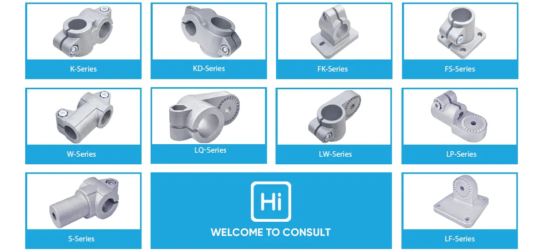 Durable Aluminum Color S-Series Pipe Connection Components for Securing Circular Pipes