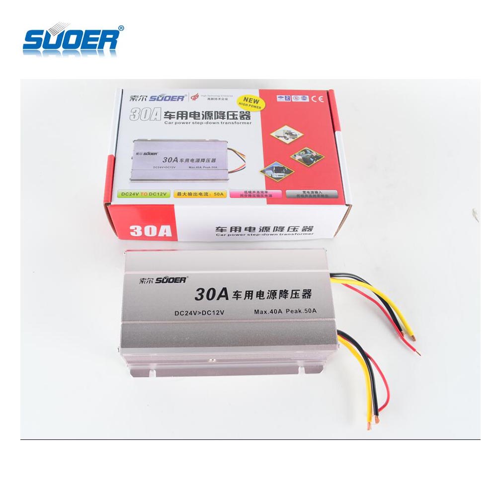 SUOER SE-30A DC 24V to DC 12V Car Power Converter 30A Car Step Down Transformer DC Power Buck Converter