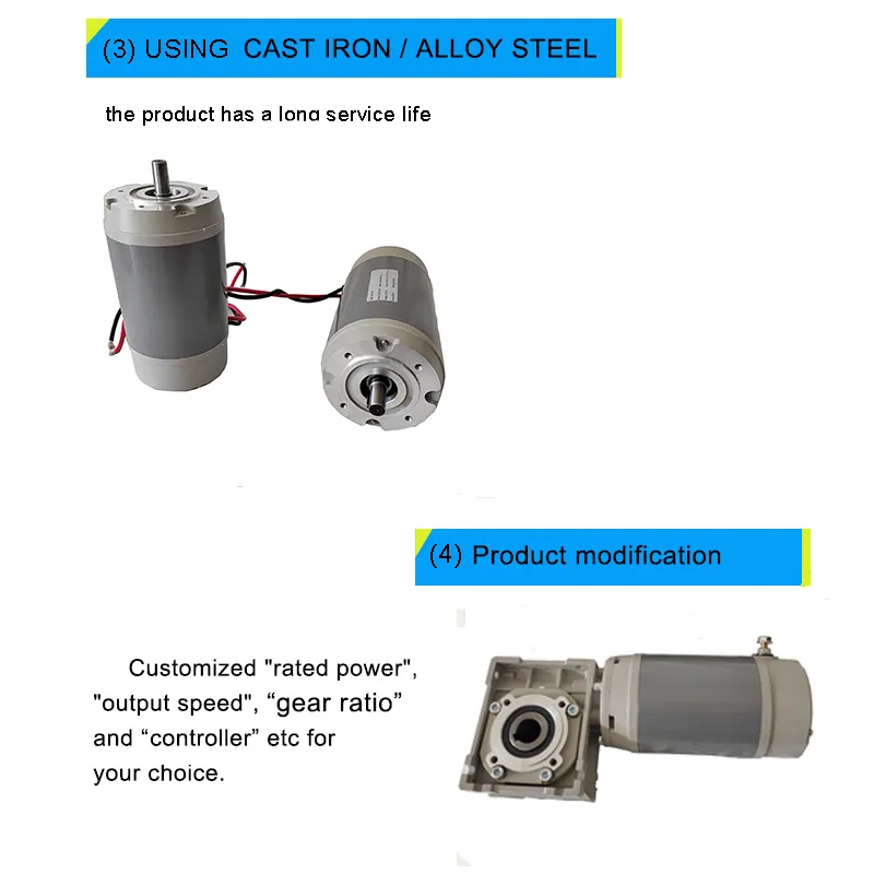 DC Worm Gear Reducer Drive Motor for Electric Robot Mobile Transporter