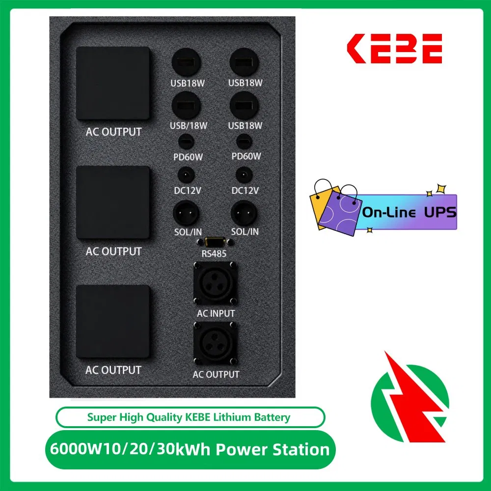 Rechargeable20kwh 30kwh 10kwh Solar Power System EV Charging Lithium Battery Regulator Online UPS 6kw Energy Storage System
