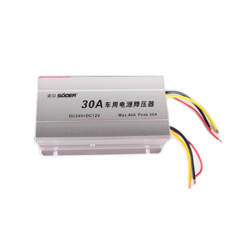 SUOER SE-30A DC 24V to DC 12V Car Power Converter 30A Car Step Down Transformer DC Power Buck Converter