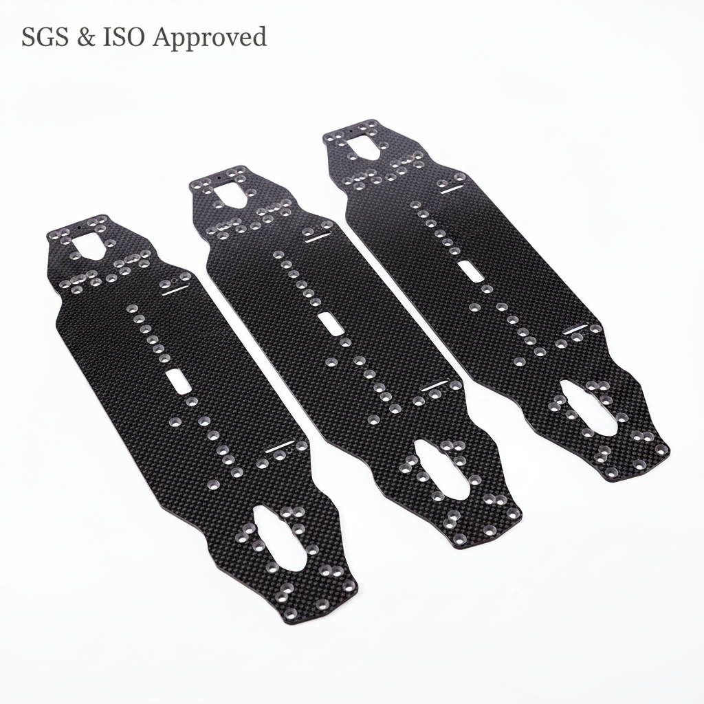 XC Carbon Fiber RC Chassis Plate 2.2mm Thick Lightweight Racing Upgrade Parts for 1:10 Scale Crawler