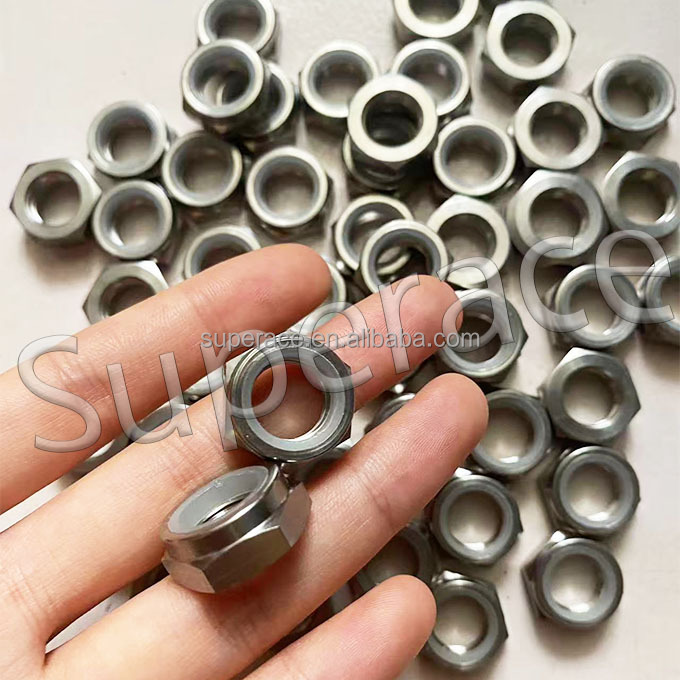 Lightweight GR5 Titanium 1/2"-20 UNF Thin Half Hex Nylon Insert Lock Nut Sprint Car Parts, Race Car Chassis Parts