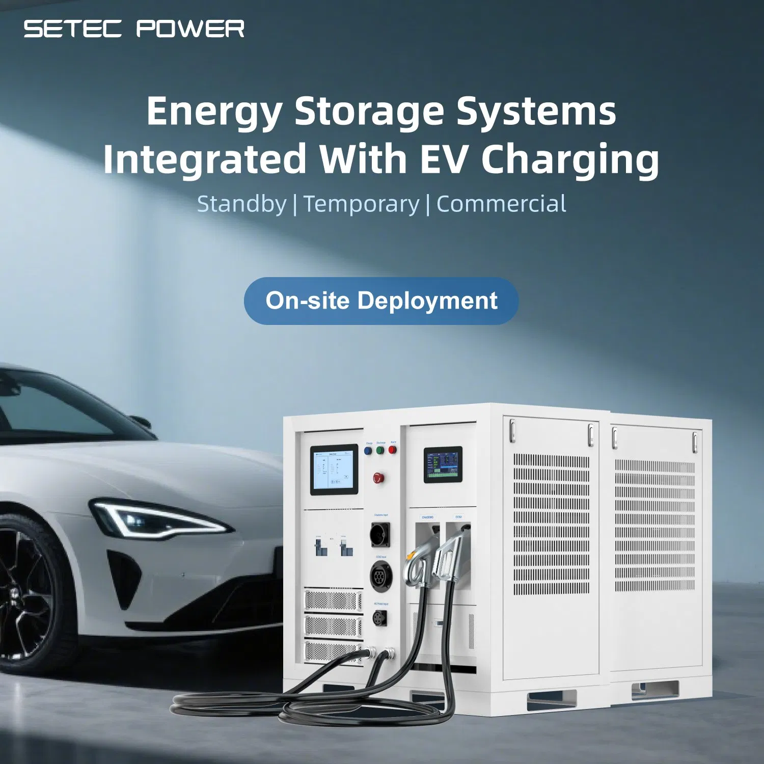 SETEC POWER 30kwh-1MWh Battery Storage System with DC EV charging Station for All Outdoors Environment