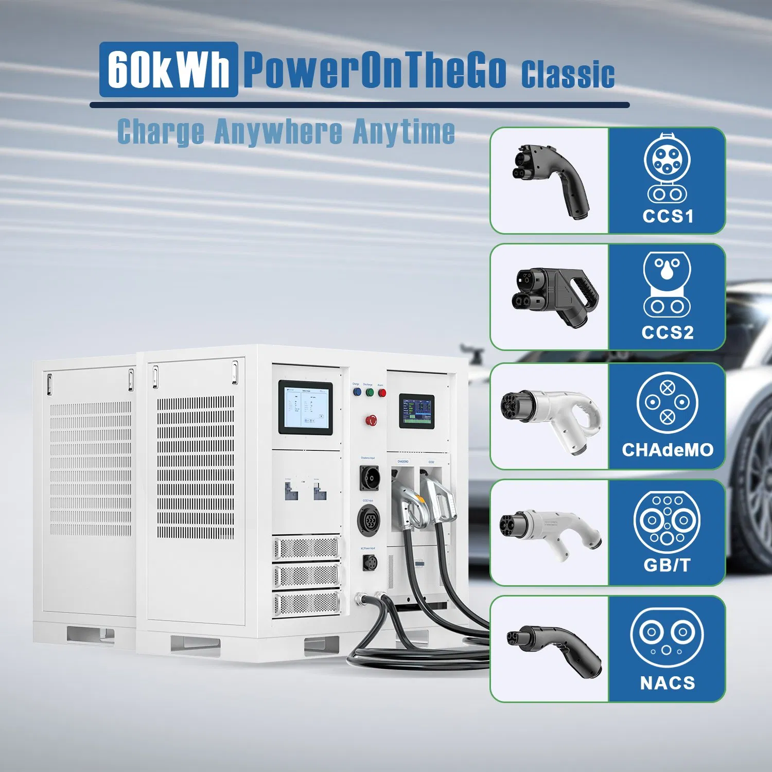 Emergency Ready 60kwh Mobile EV Battery System PowerOnTheGo Classic for Commercial