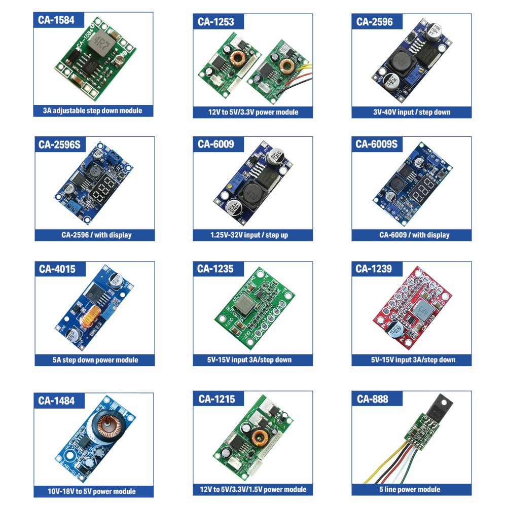 CA-1235 Adjustable 3A DC-DC Converter Module Board Mount 5V-15V Step-Down Power Supply 3A DC-DC Converters