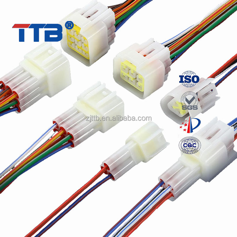 2.3 Automotive Waterproof Connector 6p Electric Vehicle Connector Wiring Terminal 3-hole Male Female Pair Plug Wire Harness Plug