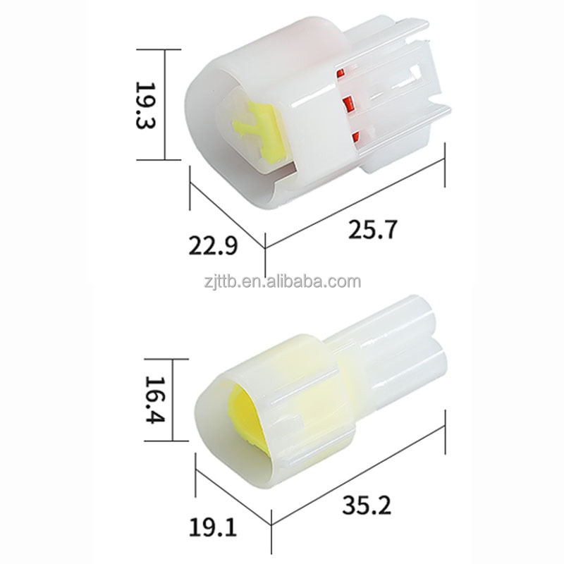 2.3 Automotive Waterproof Connector 6p Electric Vehicle Connector Wiring Terminal 3-hole Male Female Pair Plug Wire Harness Plug