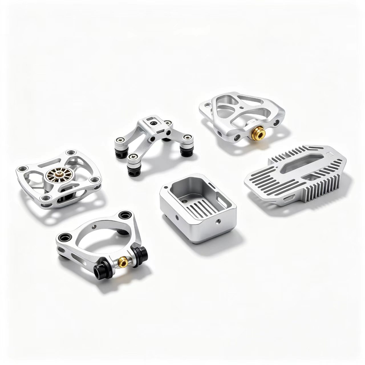 High Precision CNC Machined UAV Components Custom Light Weight Aluminum Titanium Parts for Drone Frame and Motor Base Assembly