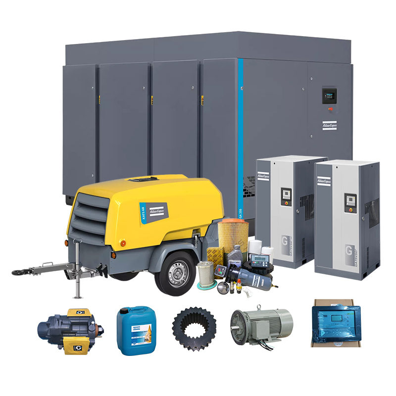 Screw Compressor Atlas Copco Spare Parts Air End Oil Filter Dryer Valve Service Kit Fan Motor Controller