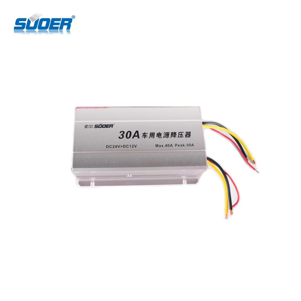 SUOER SE-30A DC 24V to DC 12V Car Power Converter 30A Car Step Down Transformer DC Power Buck Converter