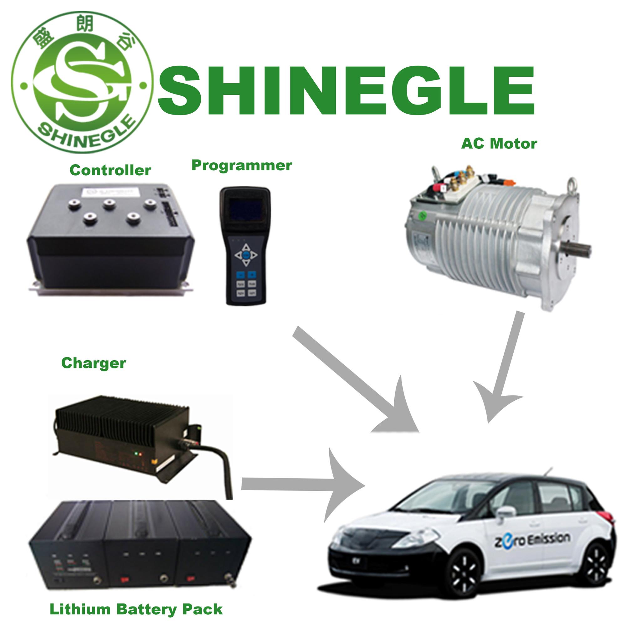 Shinegle EV Electric Vehicle Car Motor Controller Shaft Axle Gearbox 15kw Kit Driving System Component Assembly