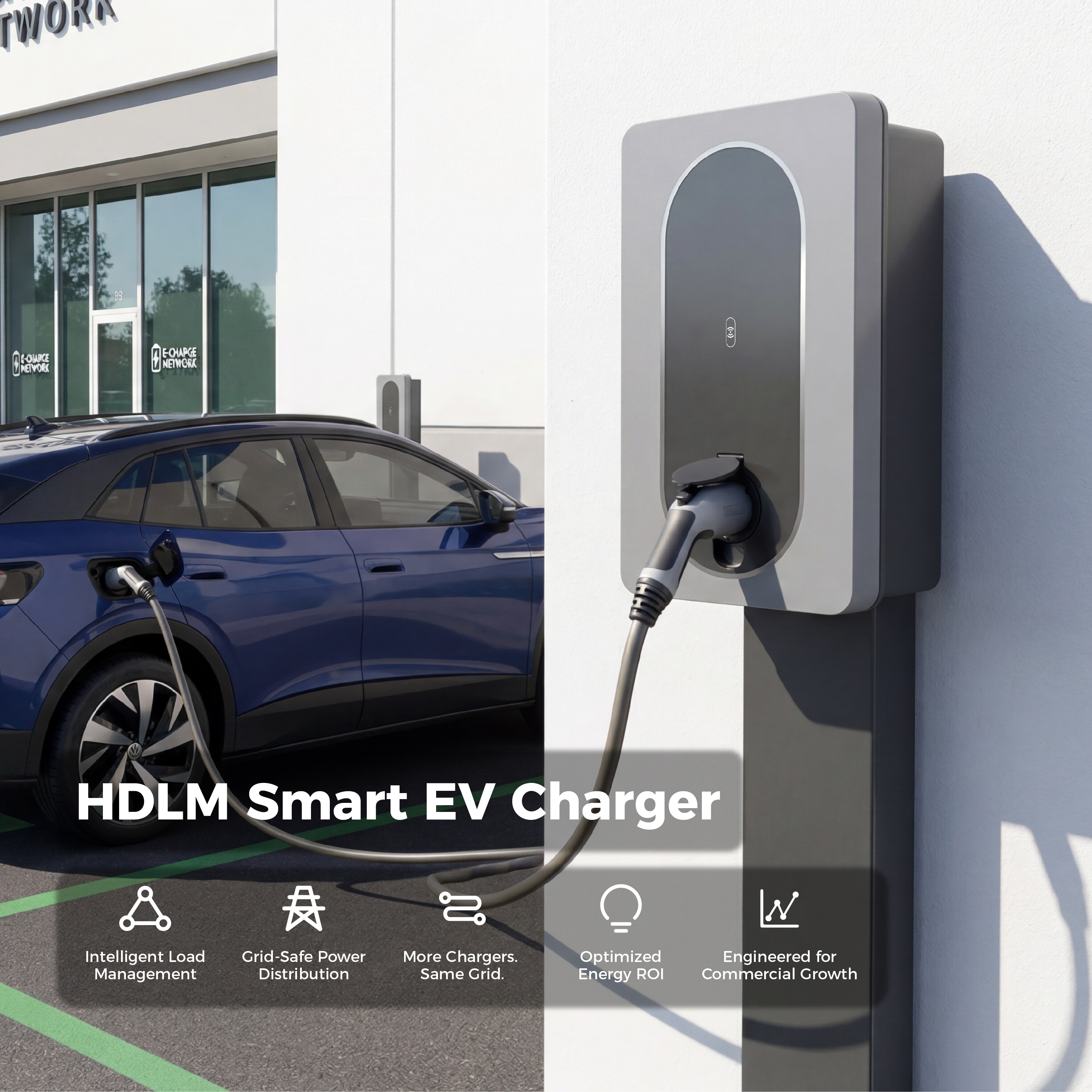 Custom Public OCPP 1.6J Compatible Wallbox Station Type 2 7kw Smart AC Electric Vehicle Charging Station DLB EV Charger Station