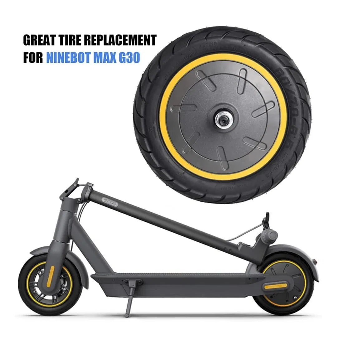Rear Drive Wheel Solid Rubber Tire Brushless DC BLDC Motor Electric Scooter Hub Motor