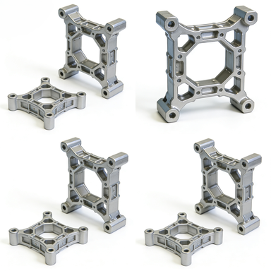 High Precision CNC Machined Aluminum RC Car Chassis Frame | Hollow Out Lightweight Alloy Structural Bracket