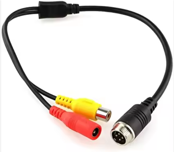 4 Pin Aviation Male To RCA AV Video DC Power Cable MDVR DVR Car Camera Harness