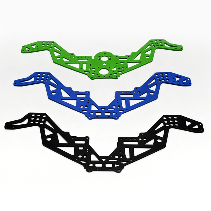 Lightweight RC Car Chassis Custom Anodized 5-Axis CNC Machined Service Milling Turning Parts 7075 Aluminum RC Car Chassis