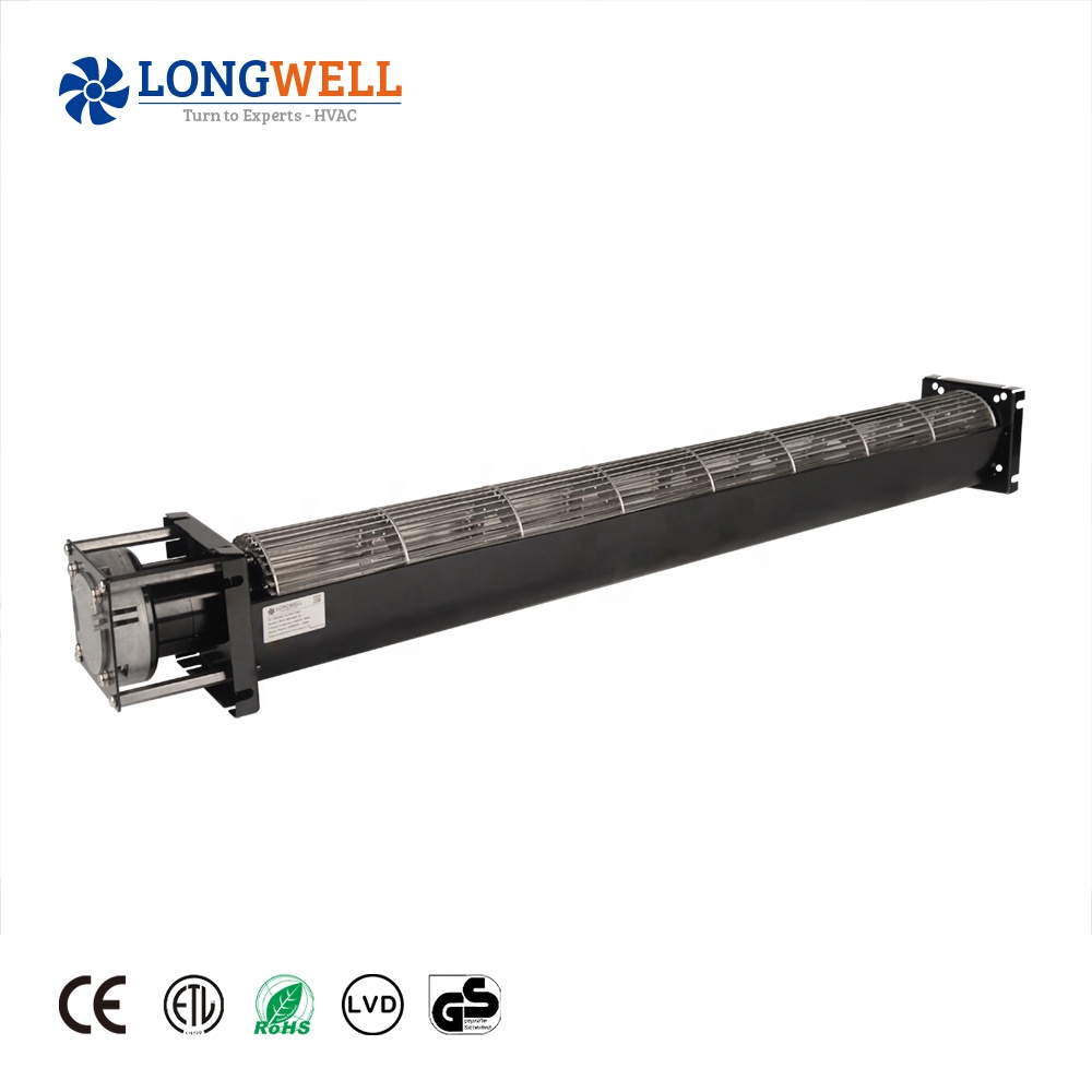 LONGWELL EC Tangential Fans 90mm 0-10V PWM Speed Control Cross Flow Fan 376~932CFM Ventilator For HVAC System Wholesale Supplier