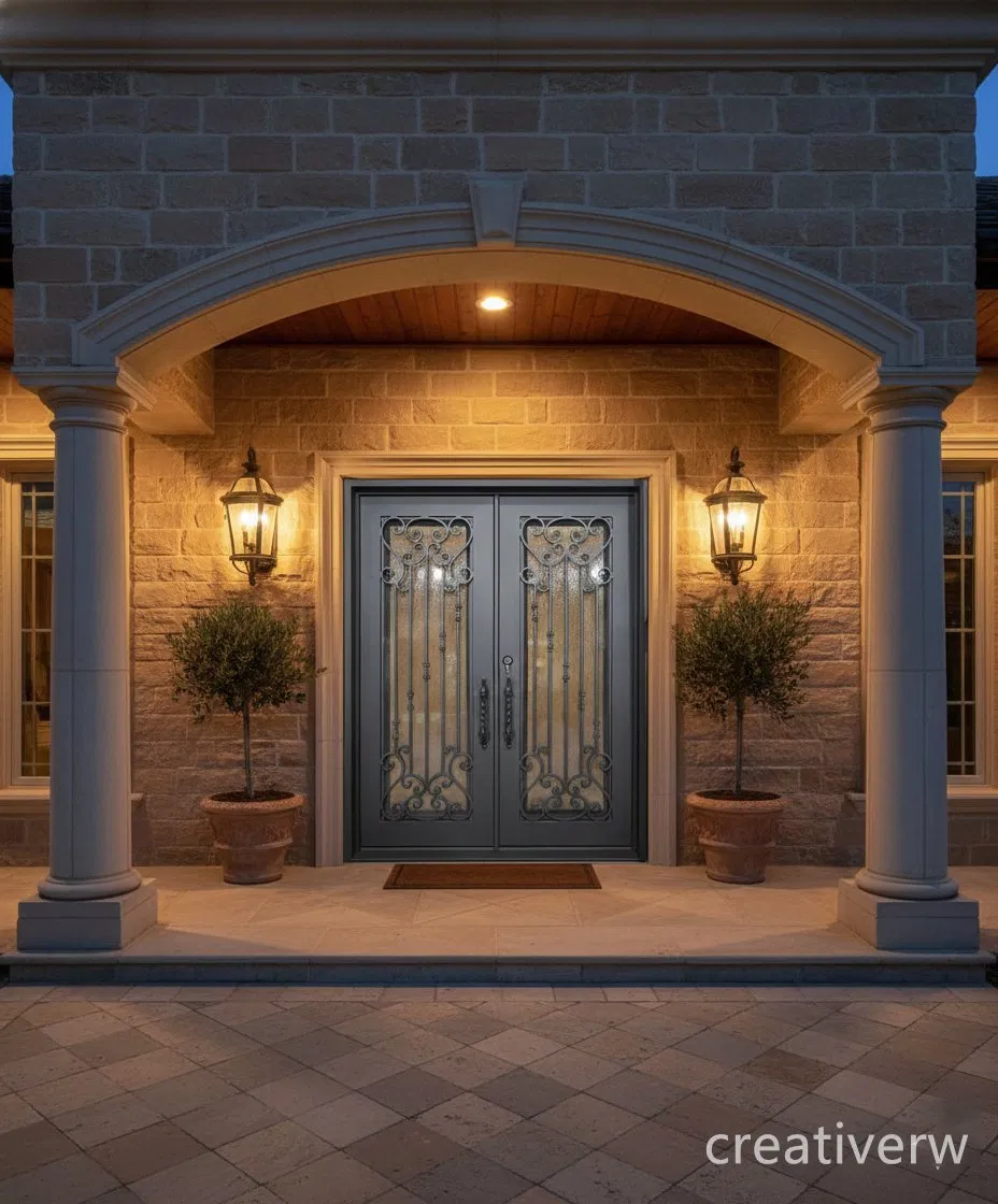 Impact Rated Wrought Iron Door for Storm Prone Residential Areas