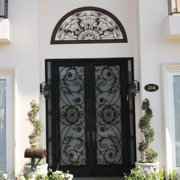 Wrought Iron Main Entrance Security Front Doors Grill Design