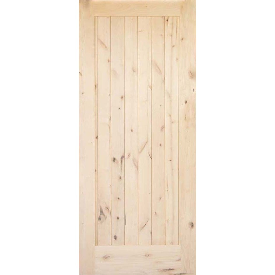 DIY Unfinished Interior Solid Pine Wood Sliding Barn Door with Hardware
