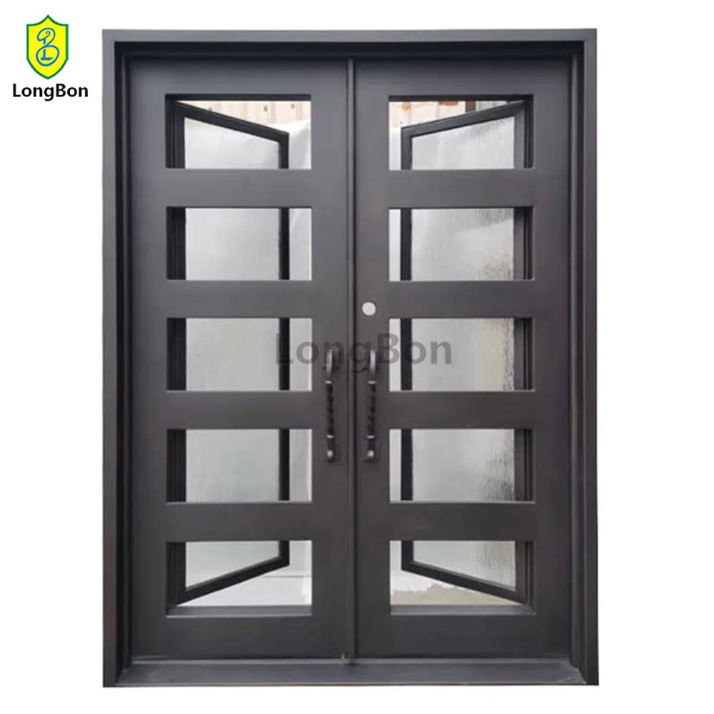 Elegant French Style Metal Steel Iron Glass Doors Glass Windows and Doors Design Exterior Doors