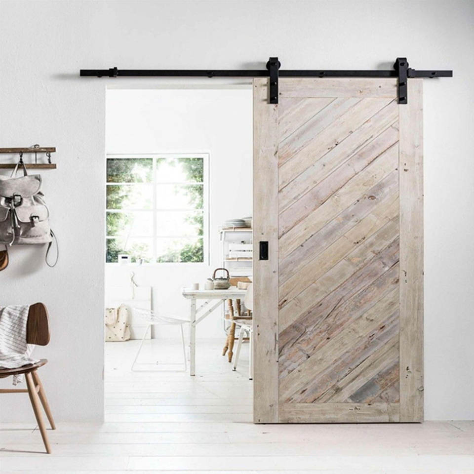 Wholesale Slide Wooden Interior Closet Bedroom Bathroom Wood Ghost Sliding Door Wooden Barn Door