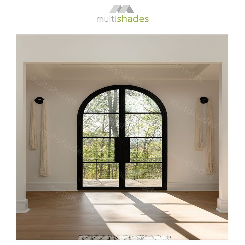 Multishades Modern Aluminum French Door for Commercial Complex Soundproof Impact-Resistant Factory Wholesale OEM Aluminium French Doors Door