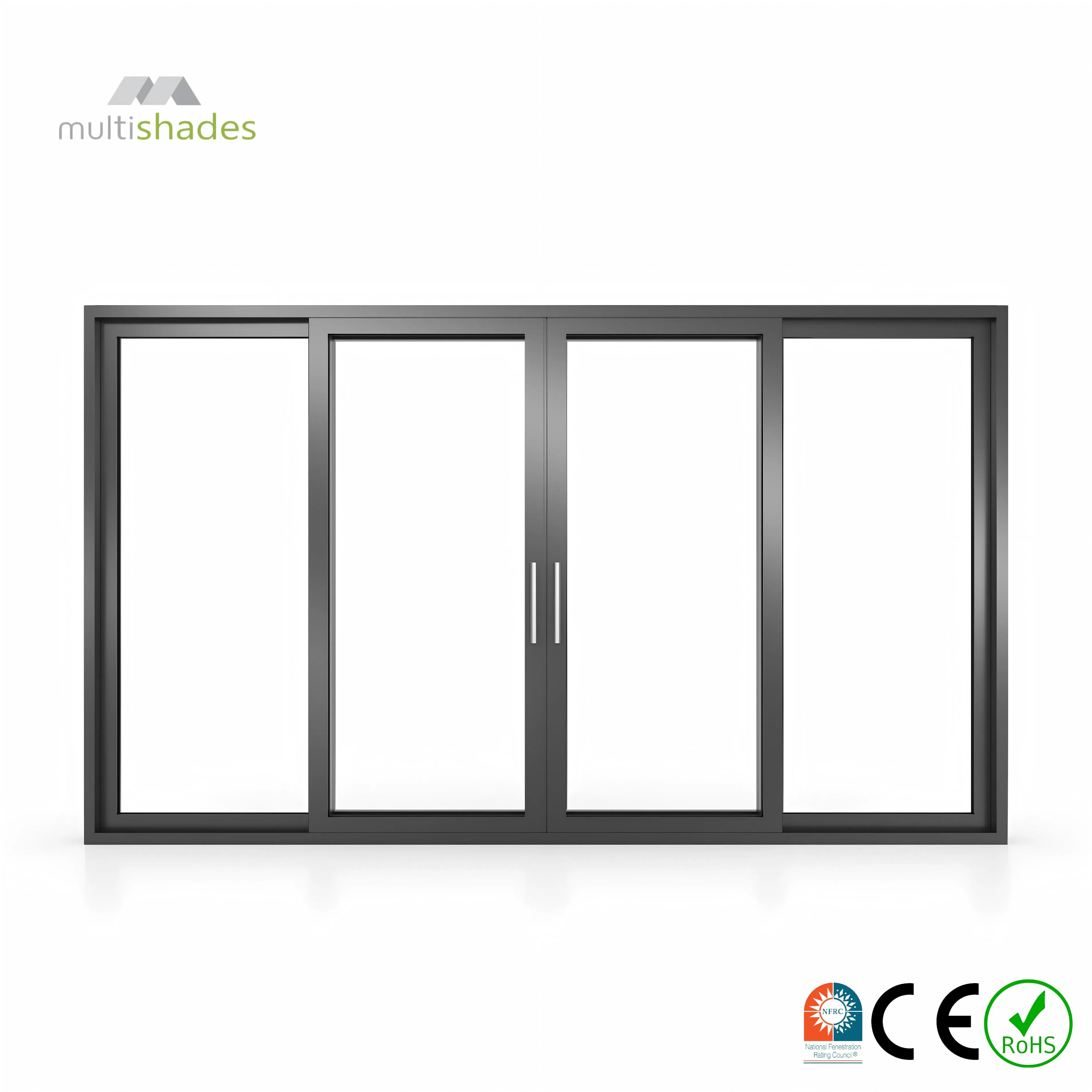 Multishades Nfrc Standard Aluminum Sliding Door Tempered Glass Aluminium Sliding Door for Balcony &amp; Courtyard Patio