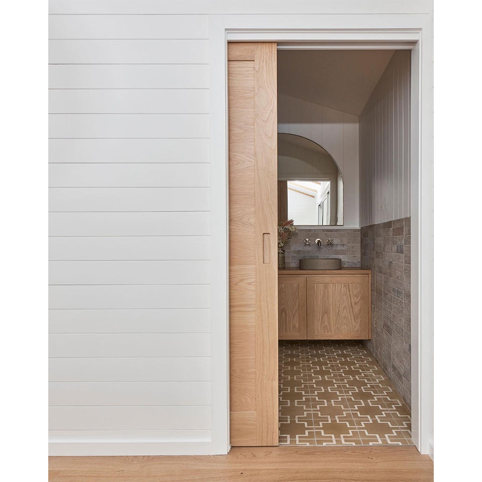 Bathroom Hanging Sliding Barn Door Solid Wood Pocket Door Frameless Design Track Sliding Barn Door