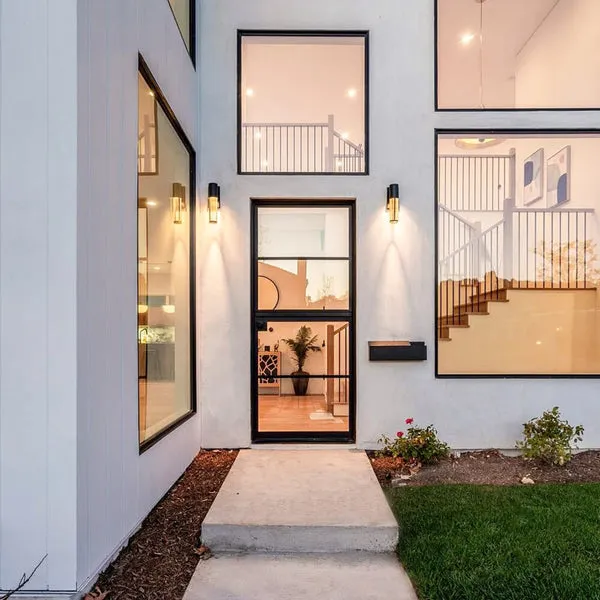 New French Design Main Entrance Wrought Iron Steel Double Doors