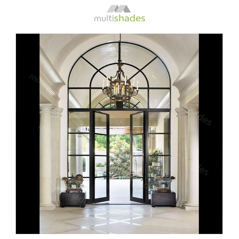 Multishades Modern Aluminum French Door for Commercial Complex Soundproof Impact-Resistant Factory Wholesale OEM Aluminium French Doors Door