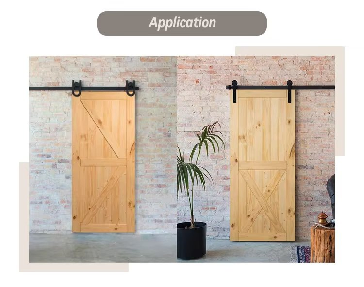 DIY Rustic Style Modern Design Solid Wood Sliding Barn Door with Hardware