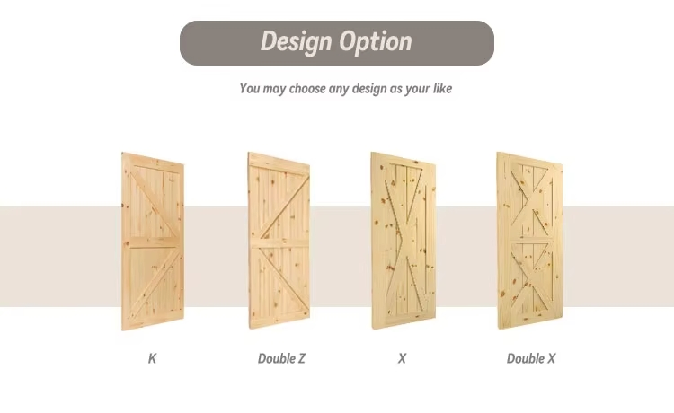 DIY Rustic Style Modern Design Solid Wood Sliding Barn Door with Hardware