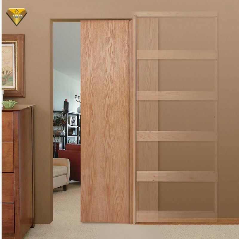 Pocket Door Steel Wood Interior Aluminium Solid Fly Screen with Foldable Frame Glass for Bathrooms