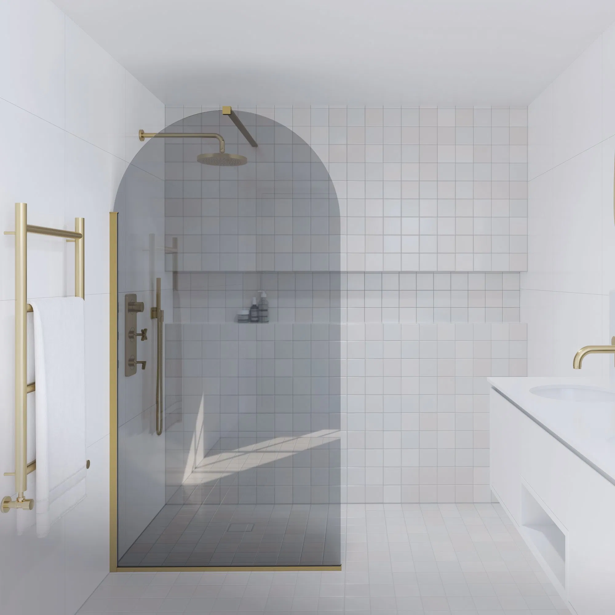 Sally 8mm Framed Arch Tempered Glass Shower Door Shower Screen