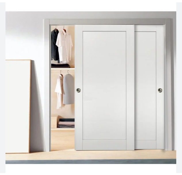 Customize Double Sliding Pocket Pivot Solid MDF HDF Barn Wood Door Interior Room Composite Wooden Door Sliding Hinge