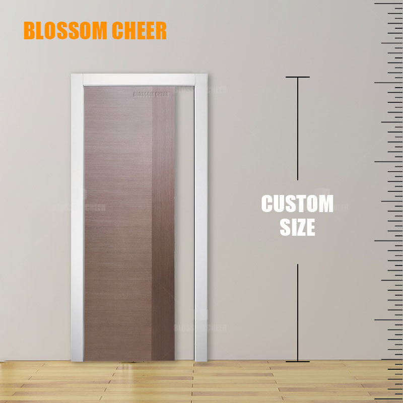 Wood Veneer Painting Material Modern Room Oak Solid Wooden Sliding Pocket Door