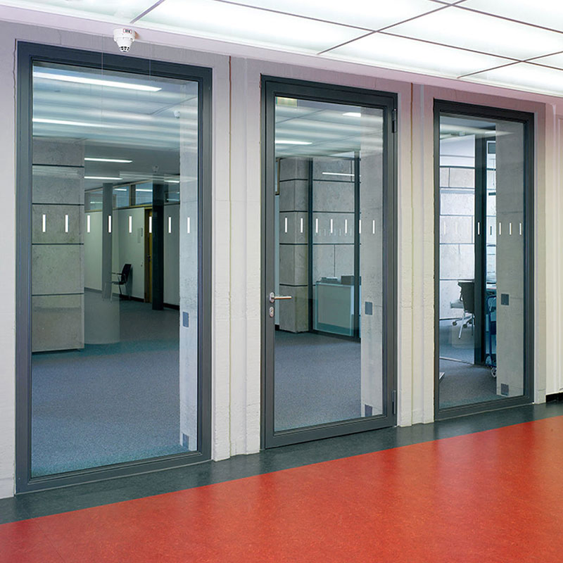 Customized Tempered Glass Entry Door Storm Proof Security Glass Exterior Doors