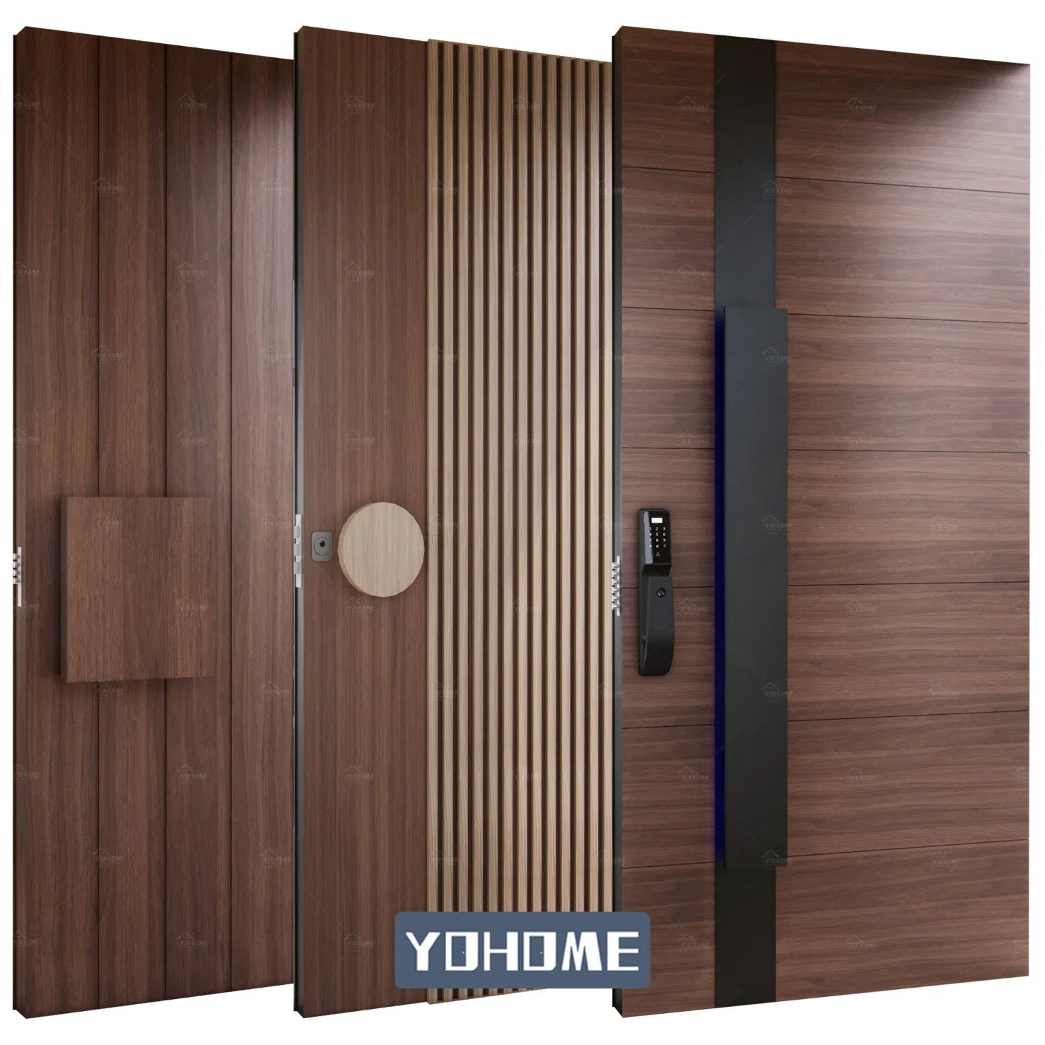 China Top Factory Custom Luxury Design External House Front Doors Modern Wooden Main Entrance Doors Exterior Pivot Entry Doors