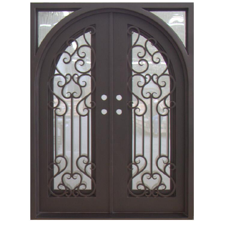 Security Entry Doors Custom French Wrought Iron Storm Front Door