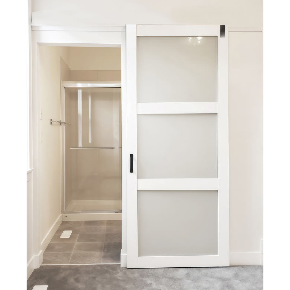 Canada Wall Mount Hidden Track System Ghost Indoor Magic Sliding Wooden Barn Door with Concealed Track