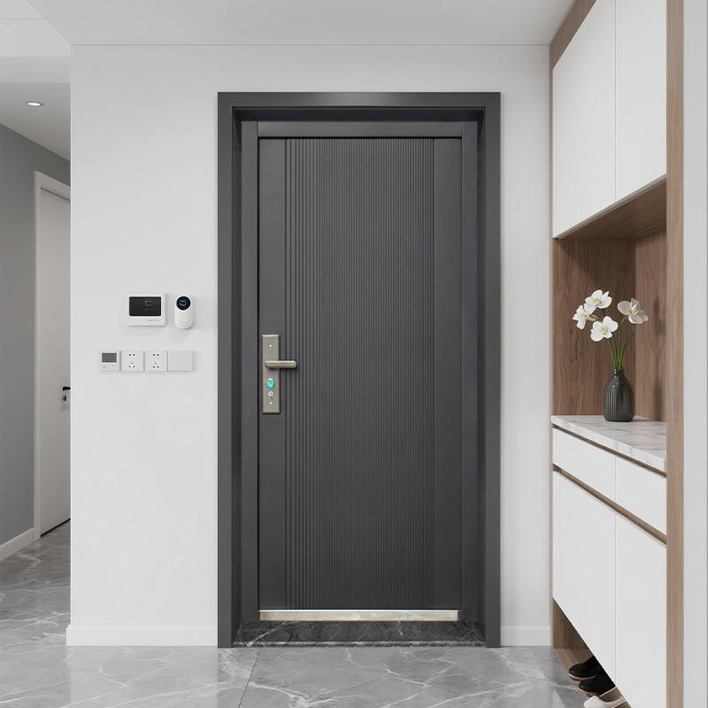 Modern Minimalist Home Design Exterior Steel Entry Security Doors Simple Design Security Steel Entrance Door for House