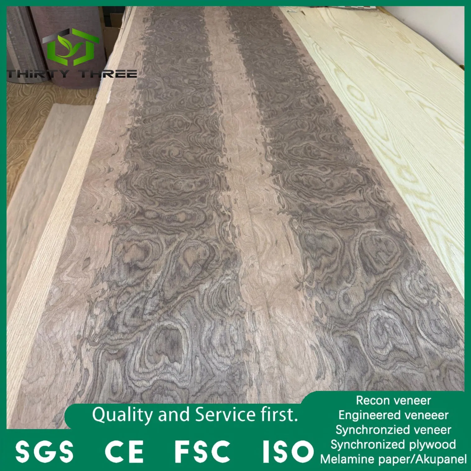 China Manufacturer All Kinds Decorative Wood Veneer Engineered Veneers for Plywood Face Veneer
