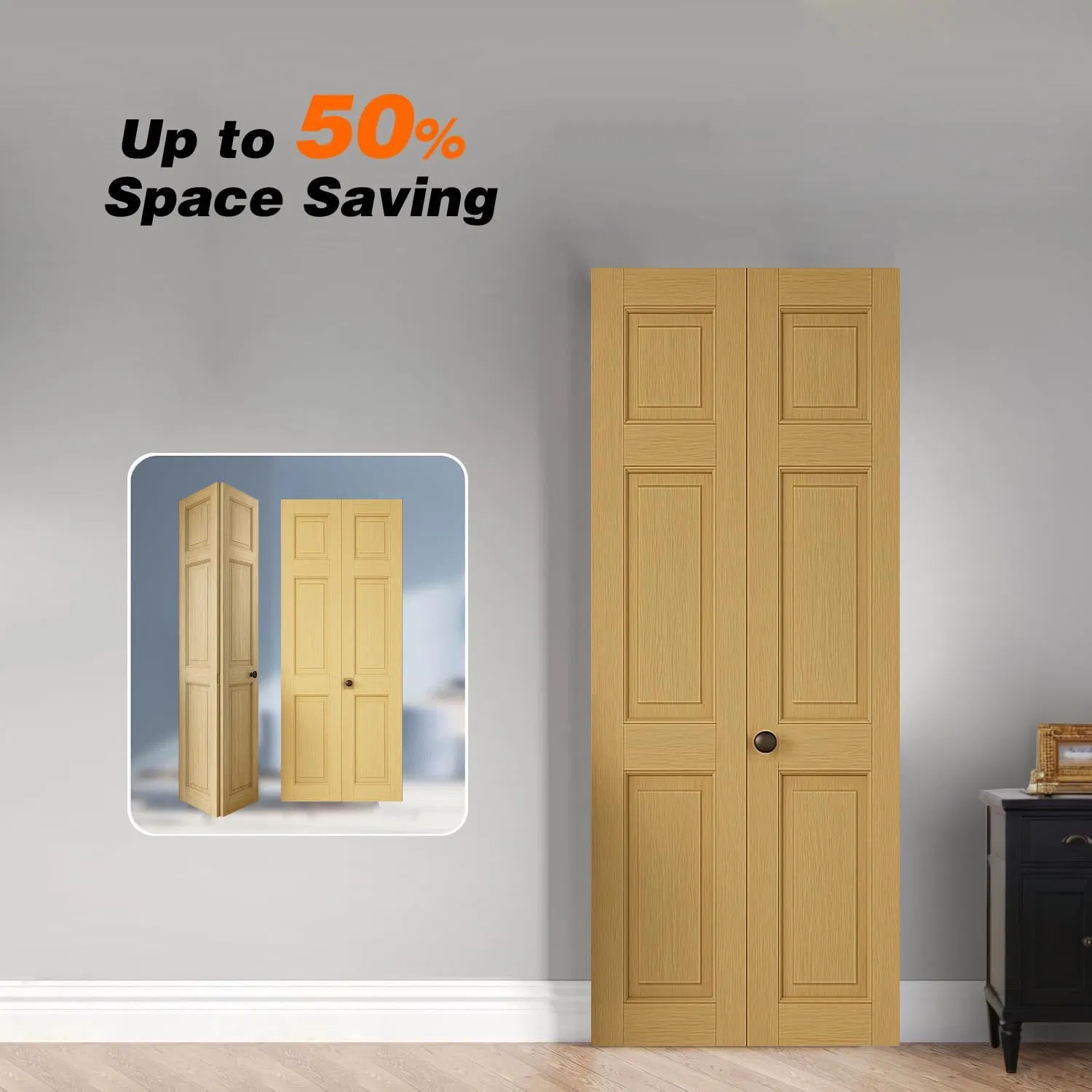 Painted Bifold Folding Customized Wooden Door for Storage Room