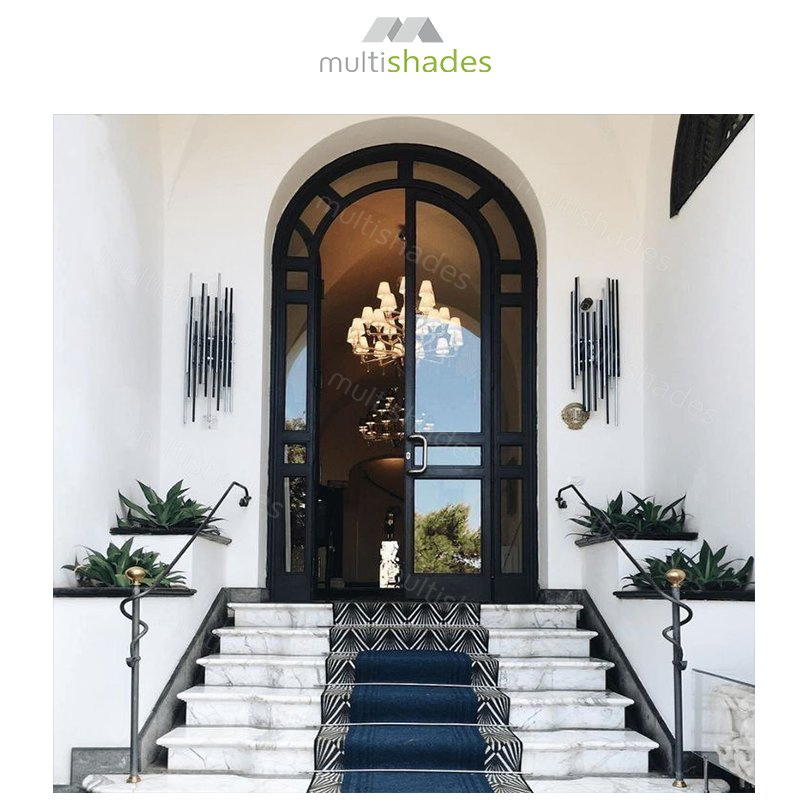 Multishades Modern Aluminum French Door for Commercial Complex Soundproof Impact-Resistant Factory Wholesale OEM Aluminium French Doors Door