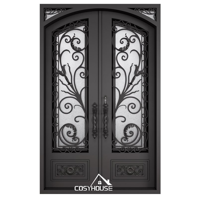 Double Insulated Wrought Iron Storm Door with Dual Seals
