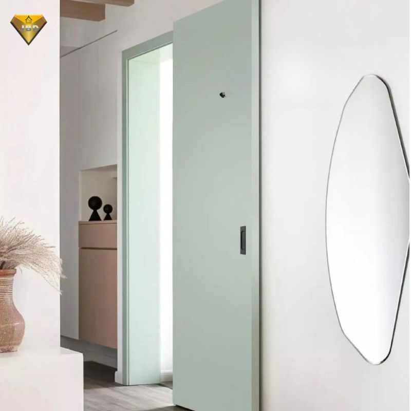 Hidden Track Sliding Ghost Door for Bathroom Hidden Sliding Barn Door Invisible Sliding Wood Door