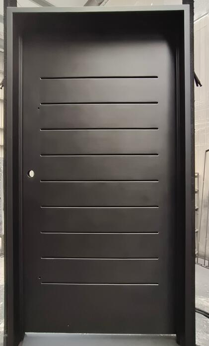 Exterior Security Metal Steel Matte Black Solid Wrought Iron Pivot Doors