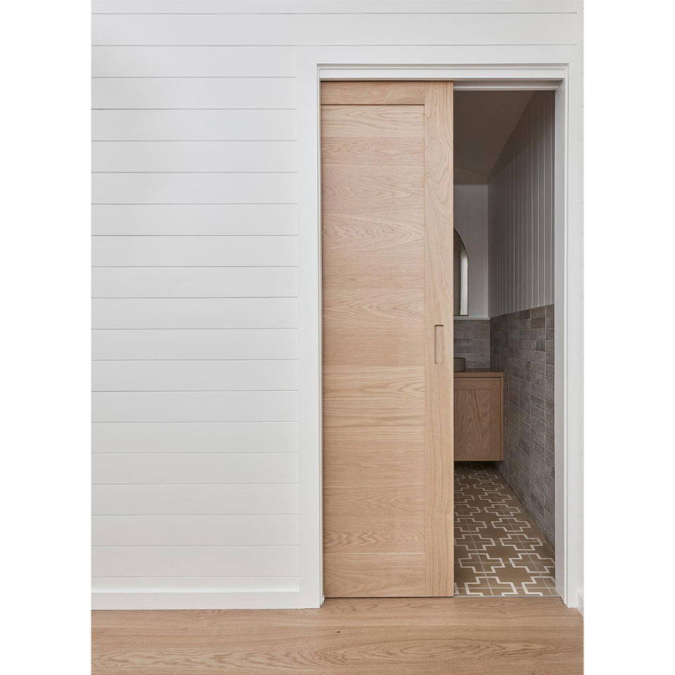 Bathroom Hanging Sliding Barn Door Solid Wood Pocket Door Frameless Design Track Sliding Barn Door